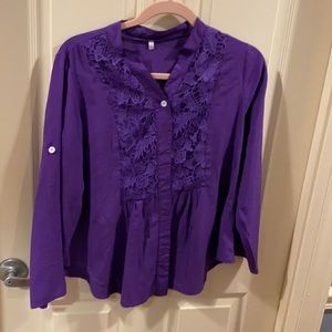 Ladies purple blouse size medium $14.00